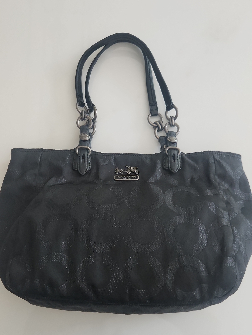 Coach Black Signature Tote Bag